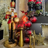 CASCANUEZ CASA MERLINA ROJO CON DORADO 180 CM