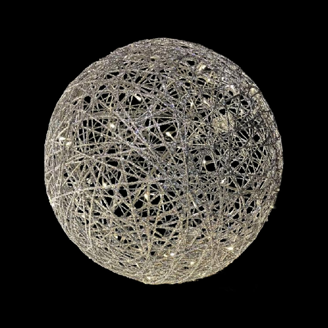 ESFERA DE LUZ PLATEADA 25cm w/30lights