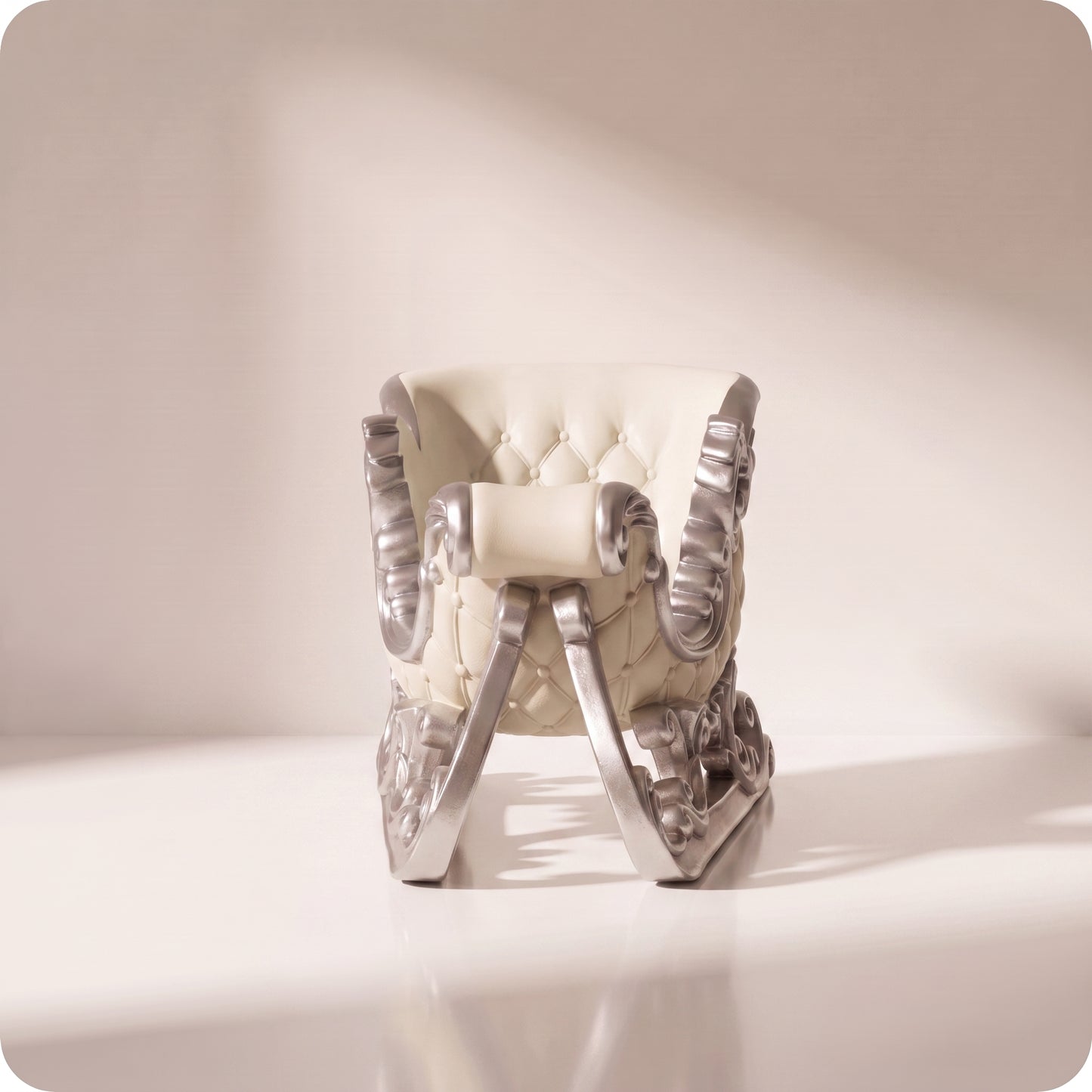 Trineo elegante plateado con blanco