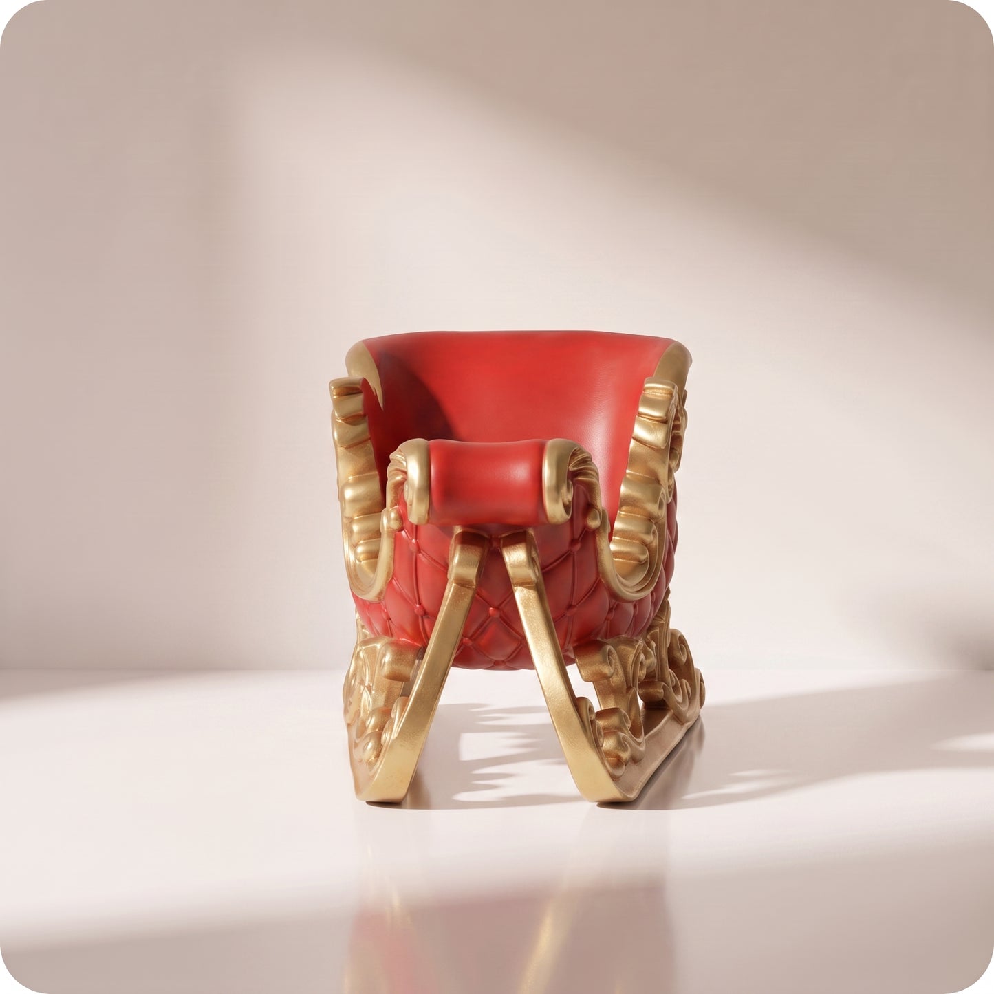 Trineo elegante rojo con dorado
