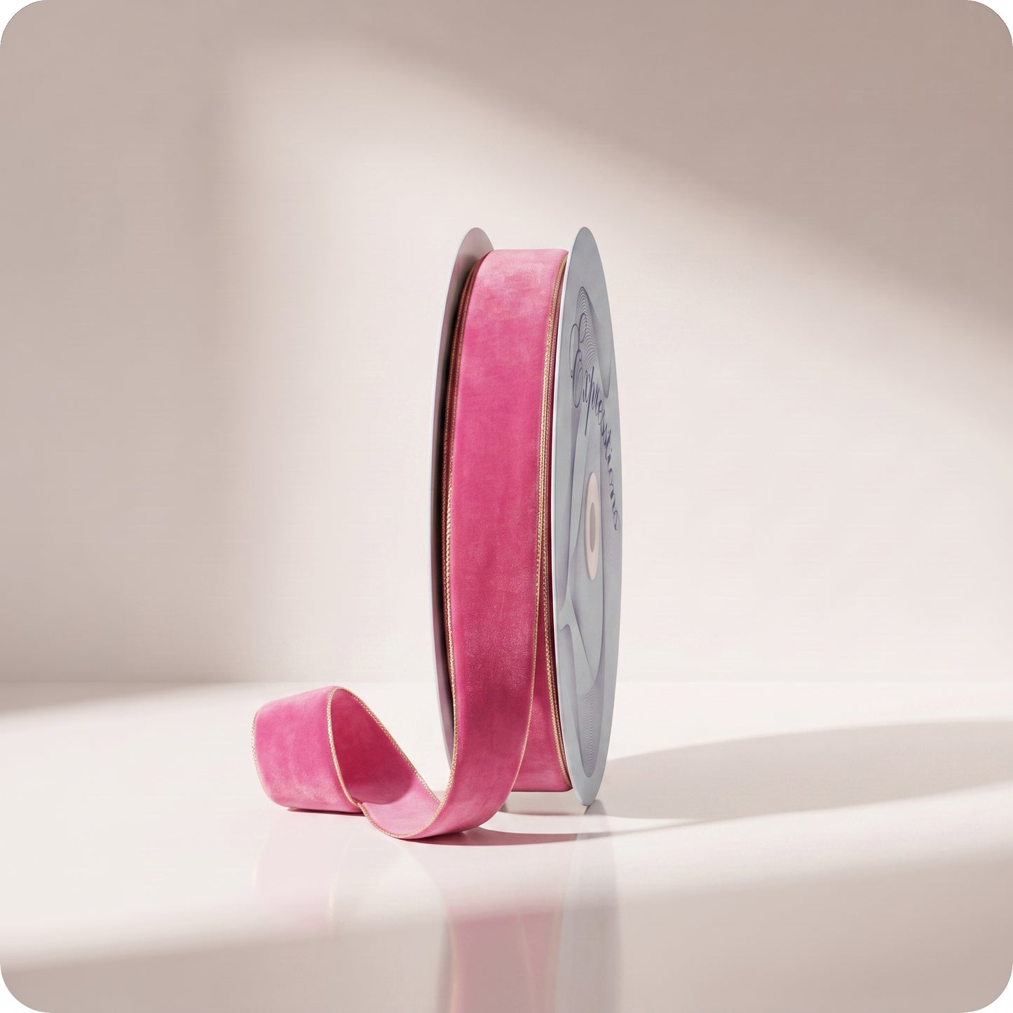 Liston de terciopelo rosa elegante liso delgado
