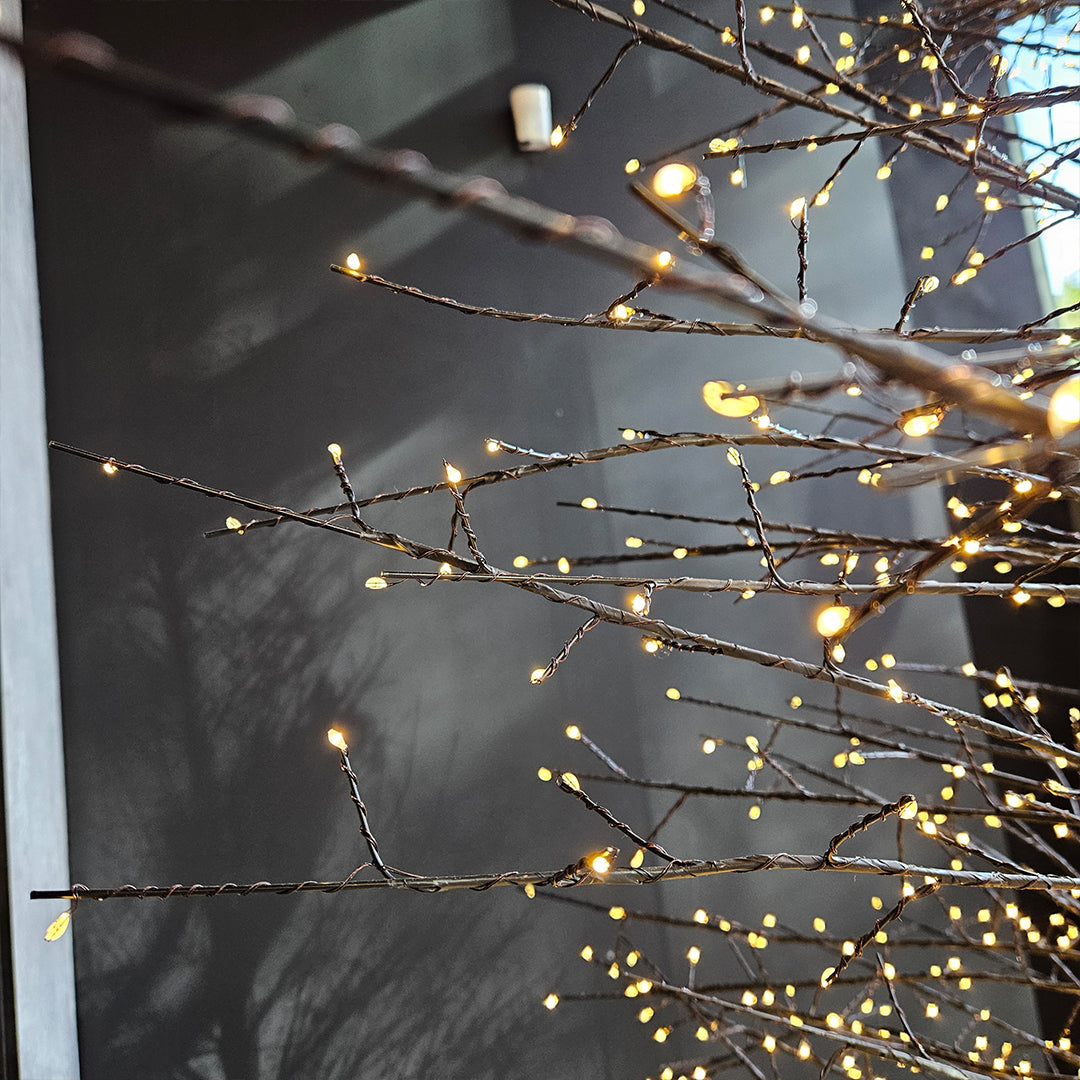Árbol 2690 luces blancas cálidas, adaptador UL IP44, base de resina, 5m cable 210cm Negro 1U/U