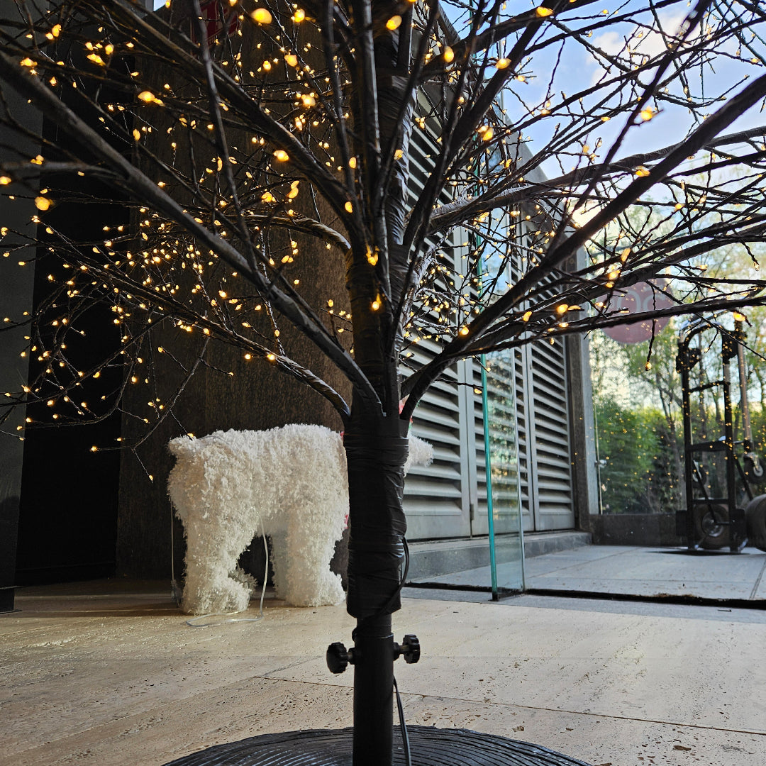 Árbol 1940 luces blancas cálidas, adaptador UL IP44, base de resina, 5m cable 180cm Negro 1/U