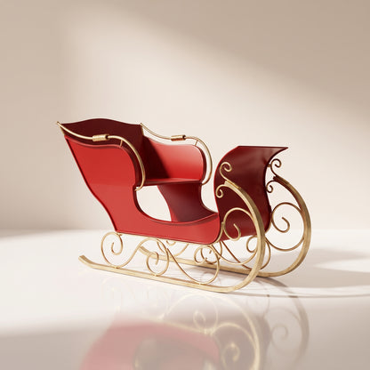 Trineo de santa de metal rojo navidad