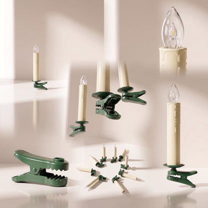 Velas electricas con clip, luz led con timer