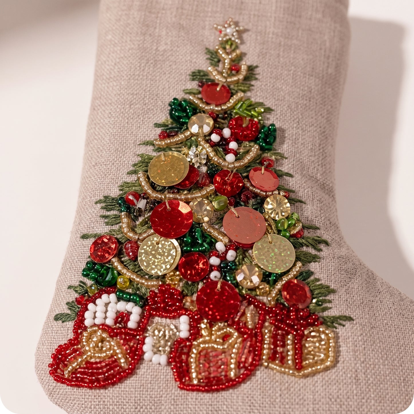 Bota de algodón con árbol de cuentas