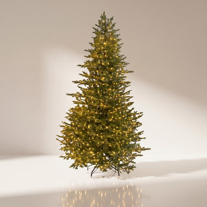Árbol fir premium verde con 1450 luces calidas