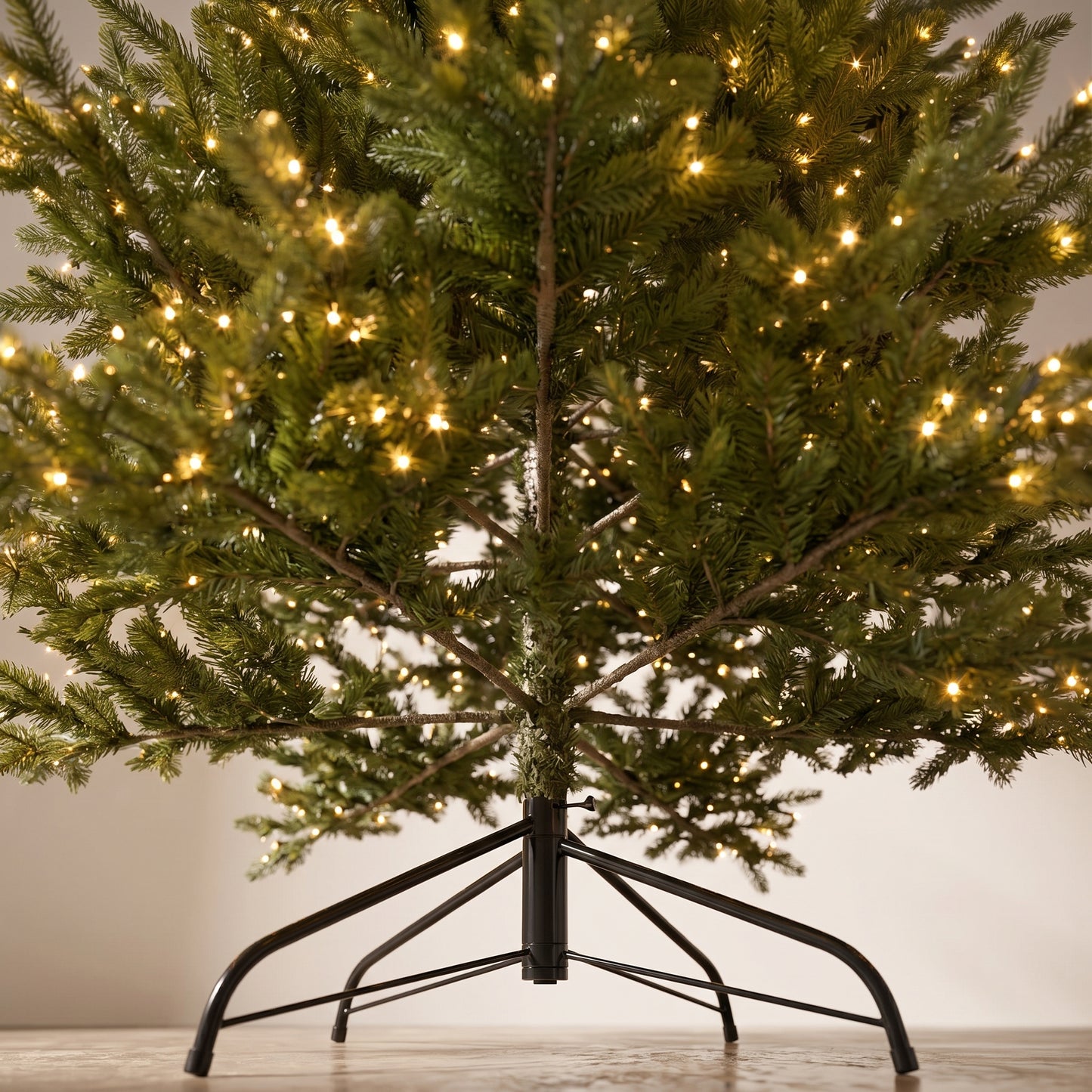 Árbol fir premium verde con 1450 luces calidas