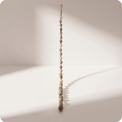 Guirnalda de bolas de cristal de 3 cm plata mate antigua