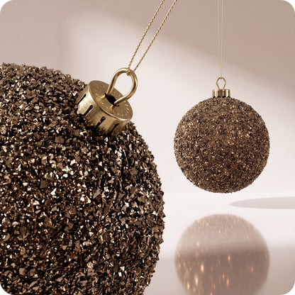 Esfera de purpurina marron 12 cm