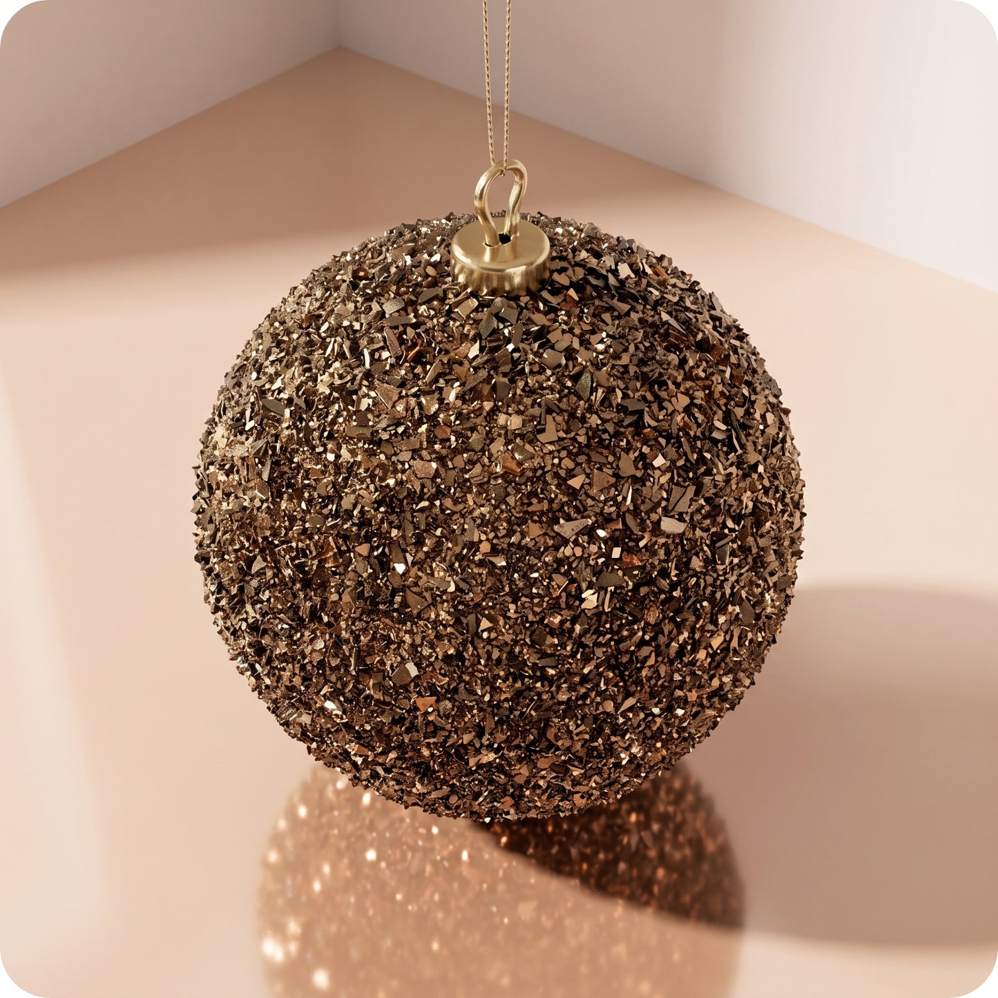 Esfera de purpurina marron 12 cm