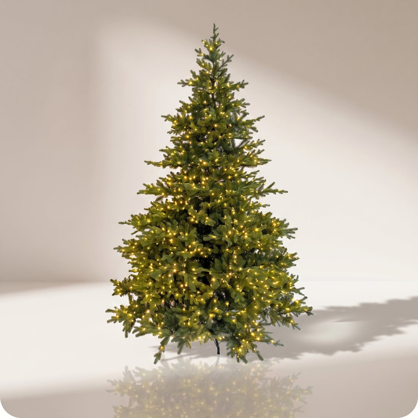 Árbol verde realista con luz calida
