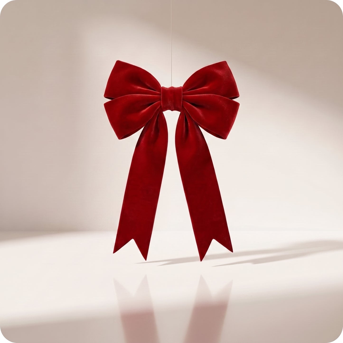 Moño doble de terciopelo rojo navidad y puntas finas