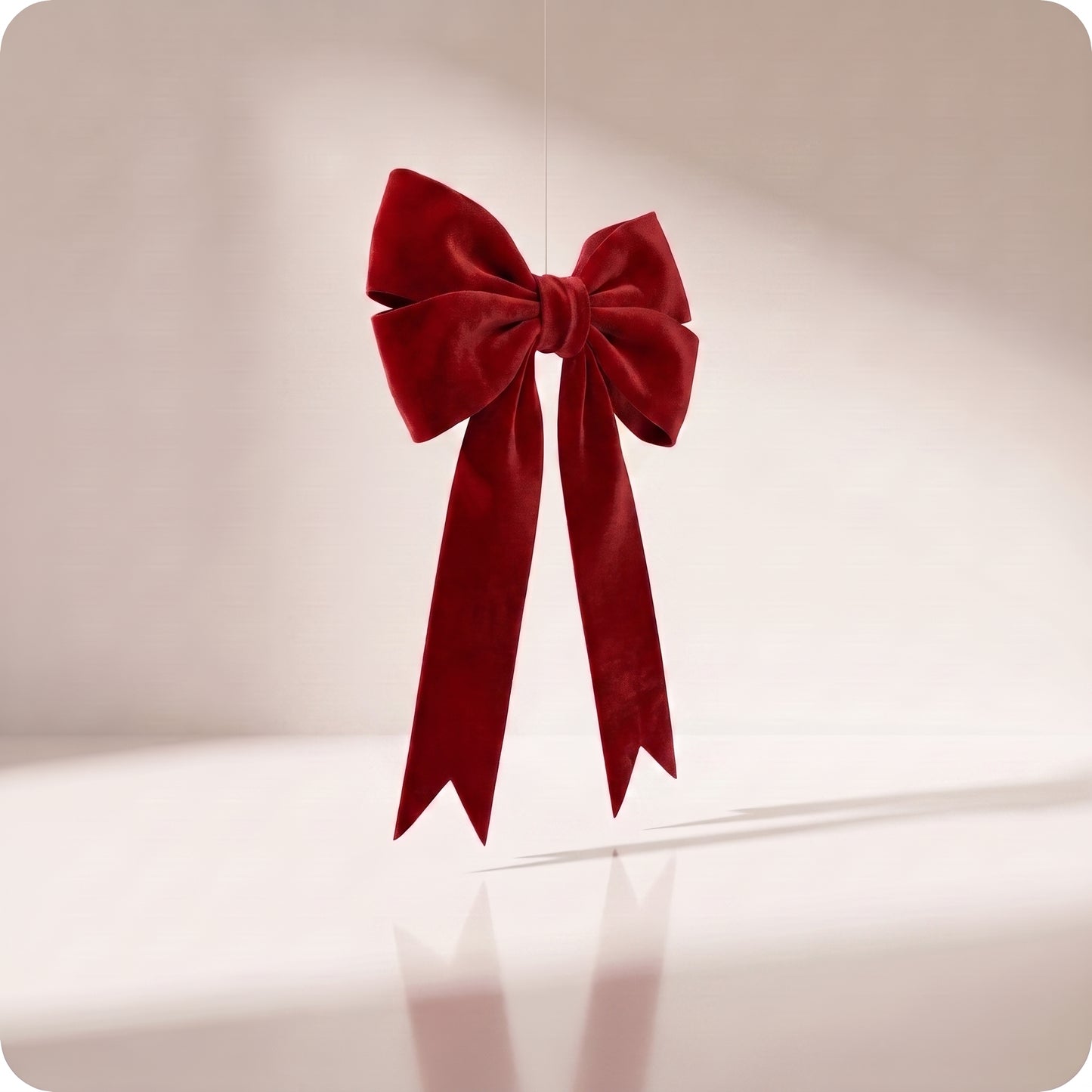 Moño doble de terciopelo rojo navidad y puntas finas