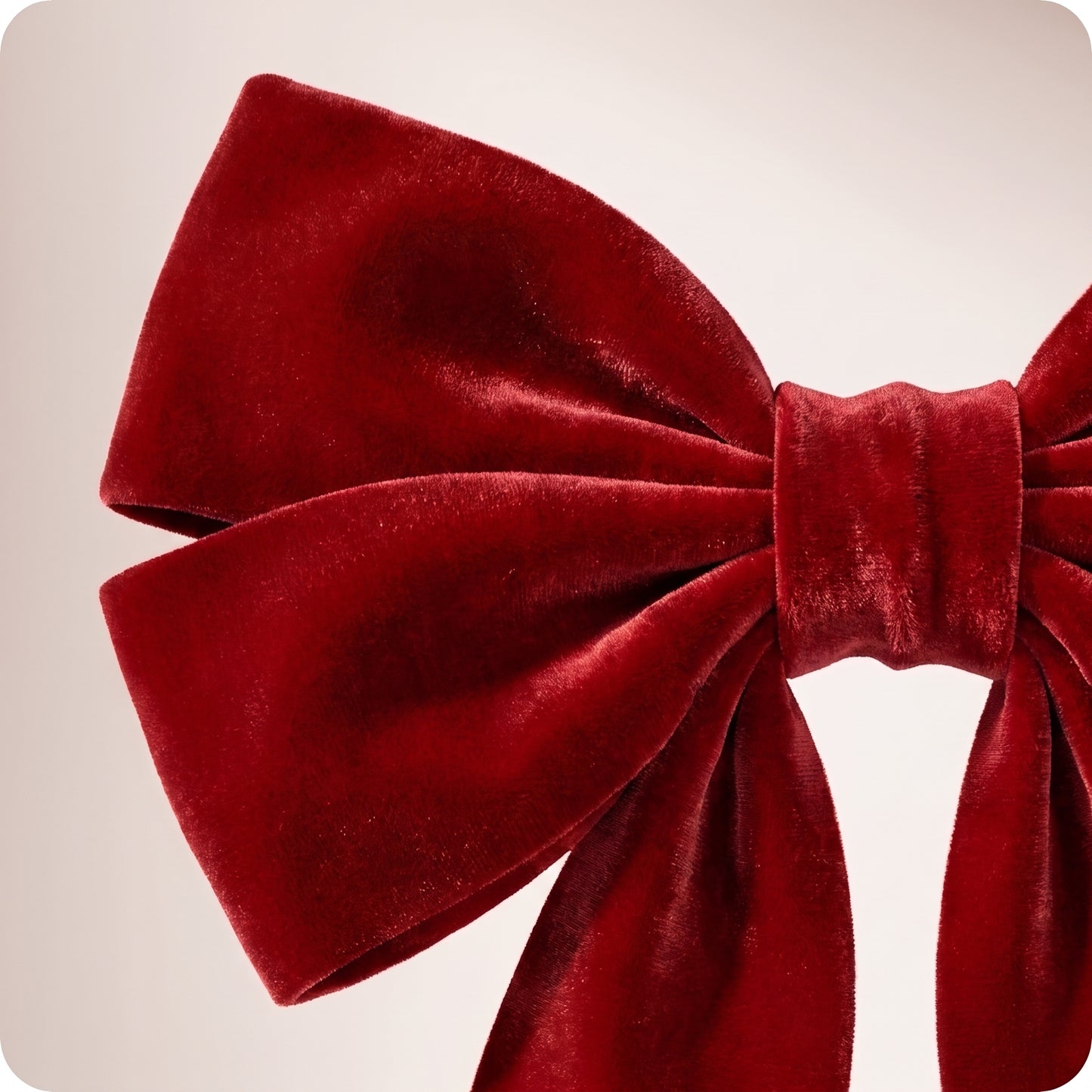 Moño doble de terciopelo rojo navidad y puntas finas