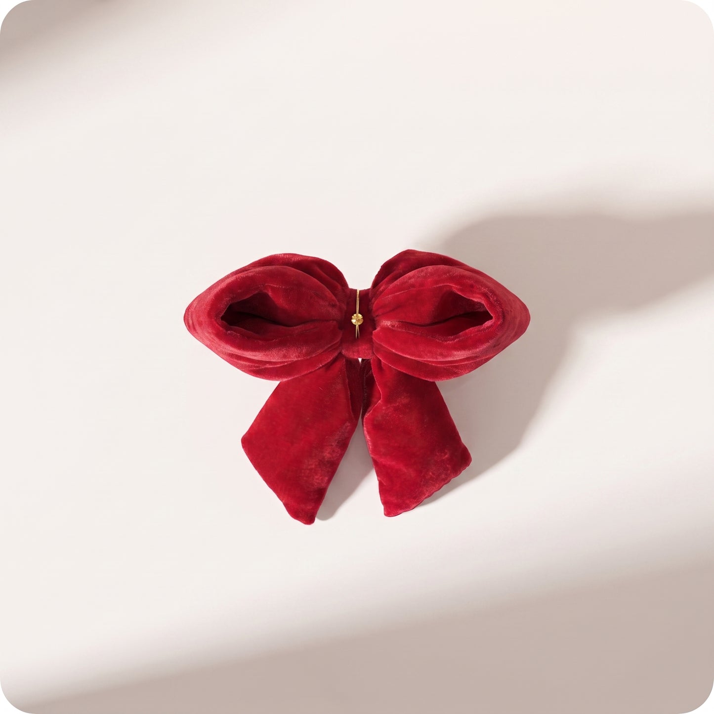 Moño de terciopelo rojo con relleno
