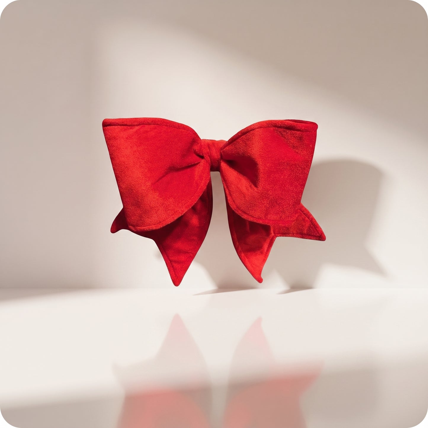 Moño mini elegante de terciopelo rojo navidad
