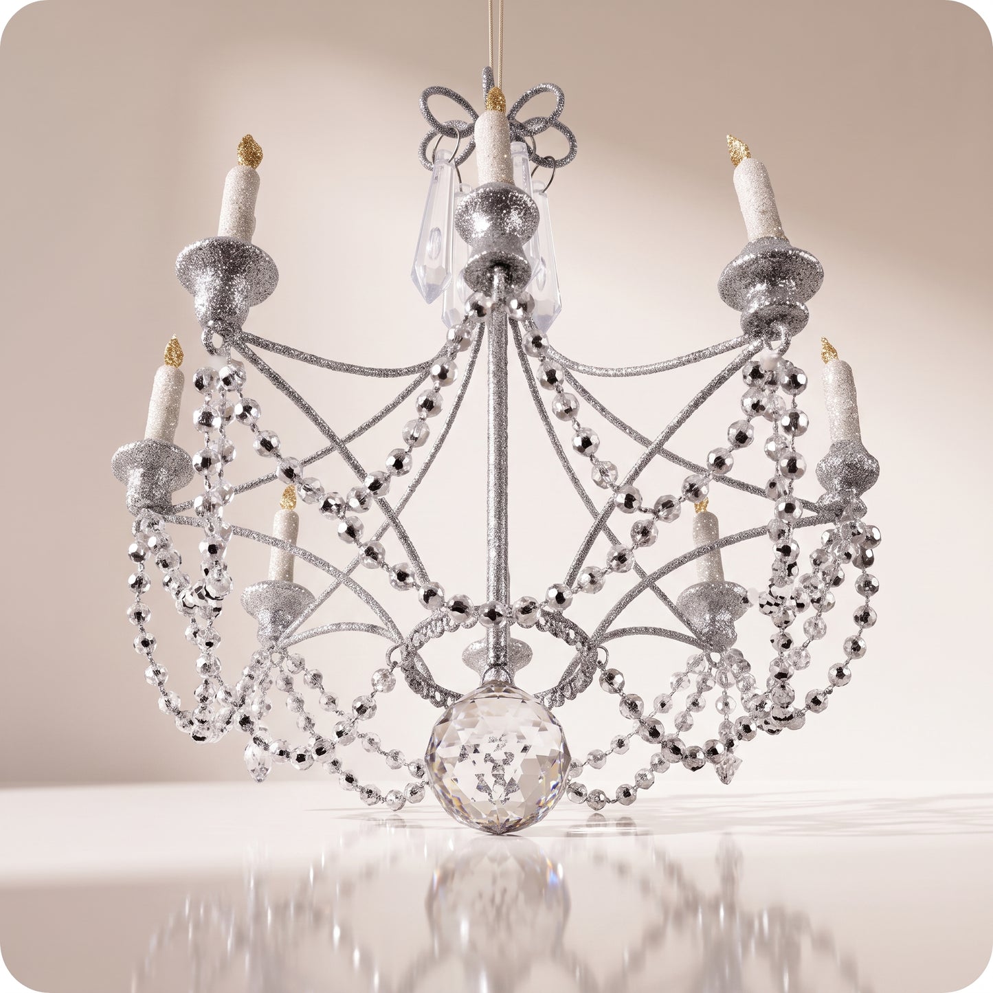 Esfera de Candelabro de lámpara de araña de plata