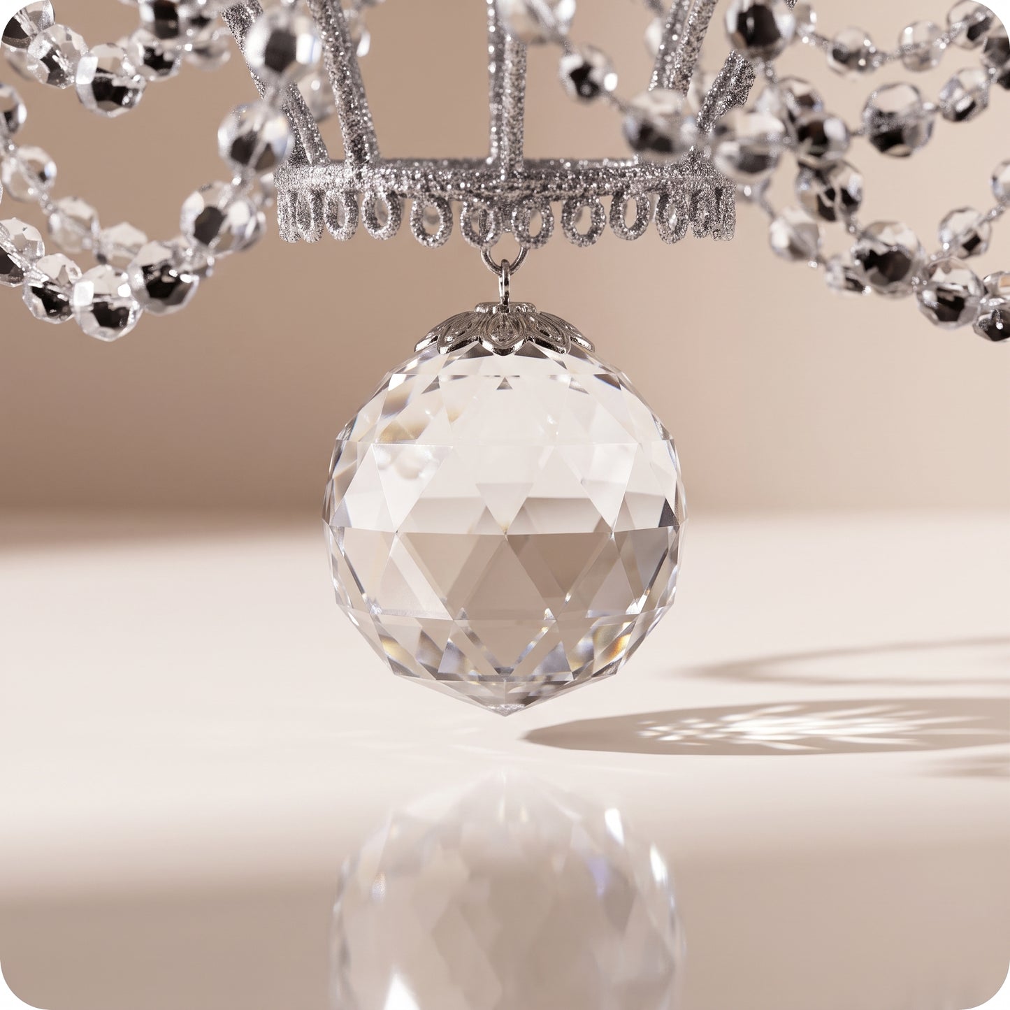 Esfera de Candelabro de lámpara de araña de plata