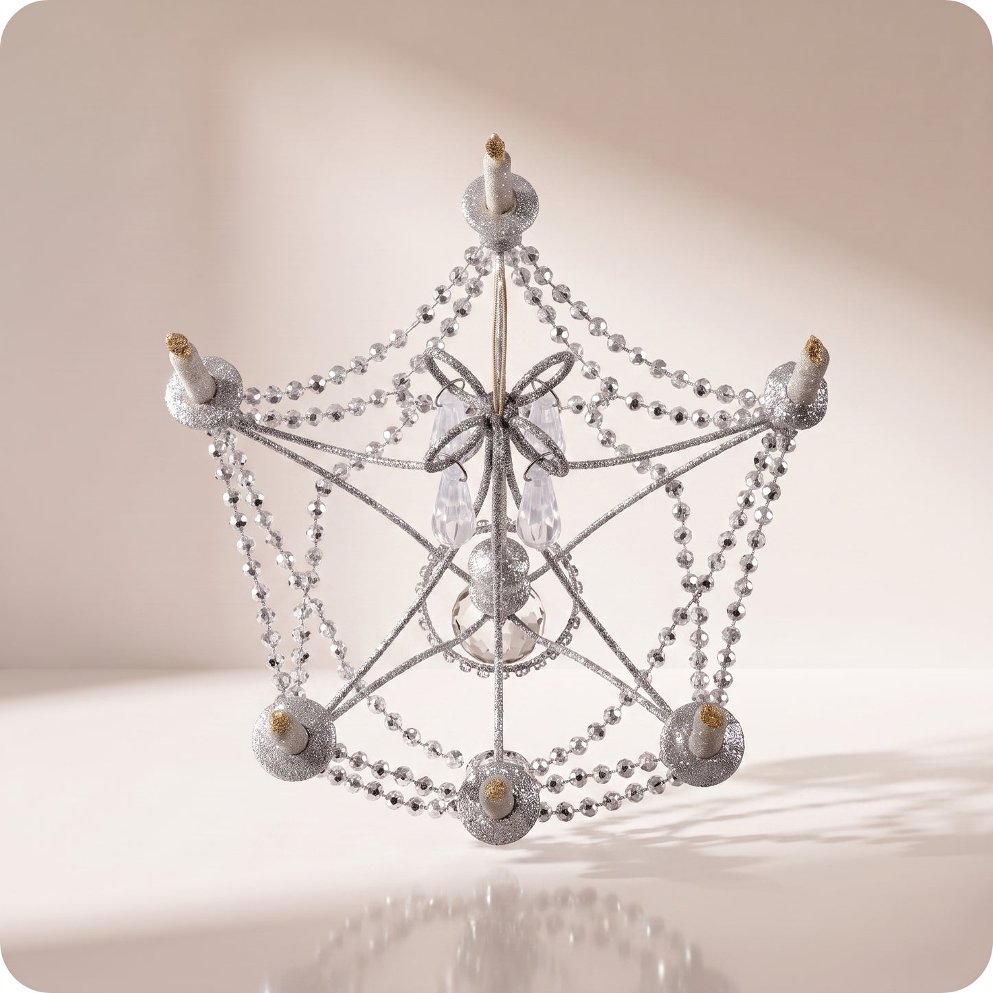 Esfera de Candelabro de lámpara de araña de plata