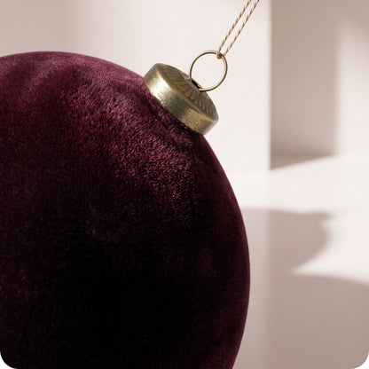 Esfera de cristal de terciopelo burdeos