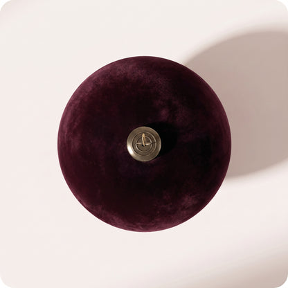 Esfera de cristal de terciopelo burdeos
