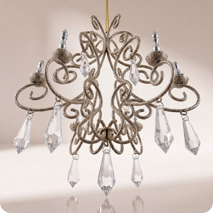 Candelabro metálico de lámpara de araña champán
