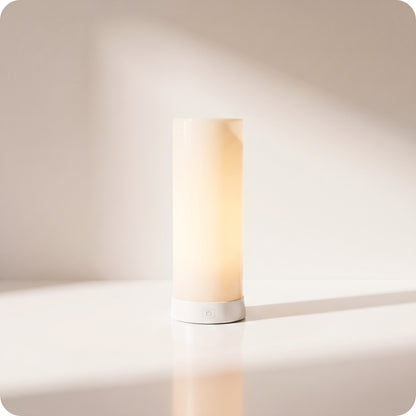 Vela con luz led tipo flama y timer naranja
