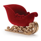 TRINEO ROJO DE RESINA CO TERCIOPELO 33 X 20.3 CM