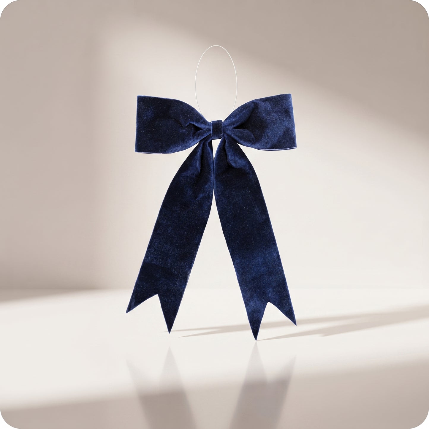 Moño de poliéster azul marino de puntas finas