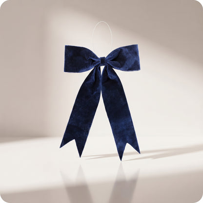 Moño de poliéster azul marino de puntas finas