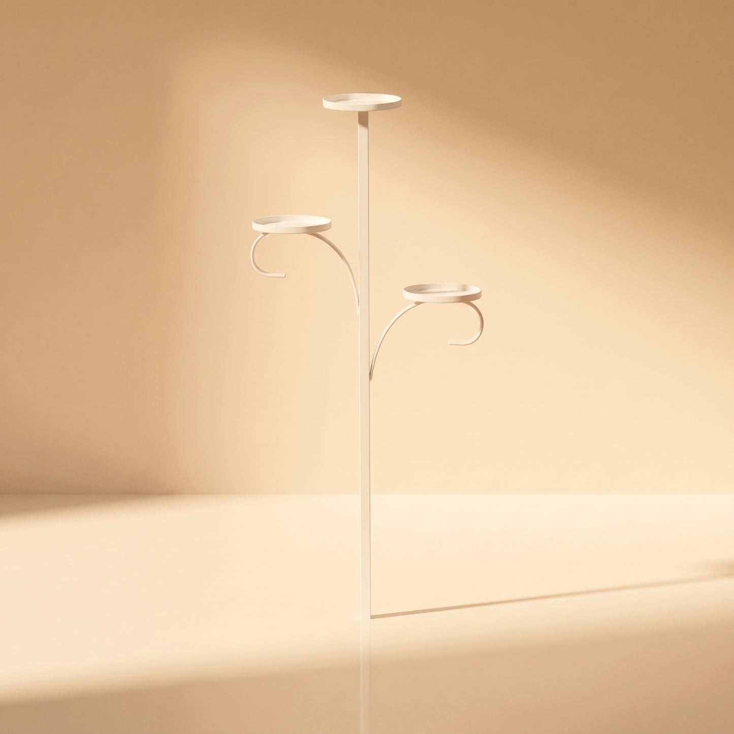 Porta vela de 3 pisos de aluminio blanco para árbol