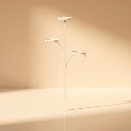 Porta vela de 3 pisos de aluminio blanco para árbol