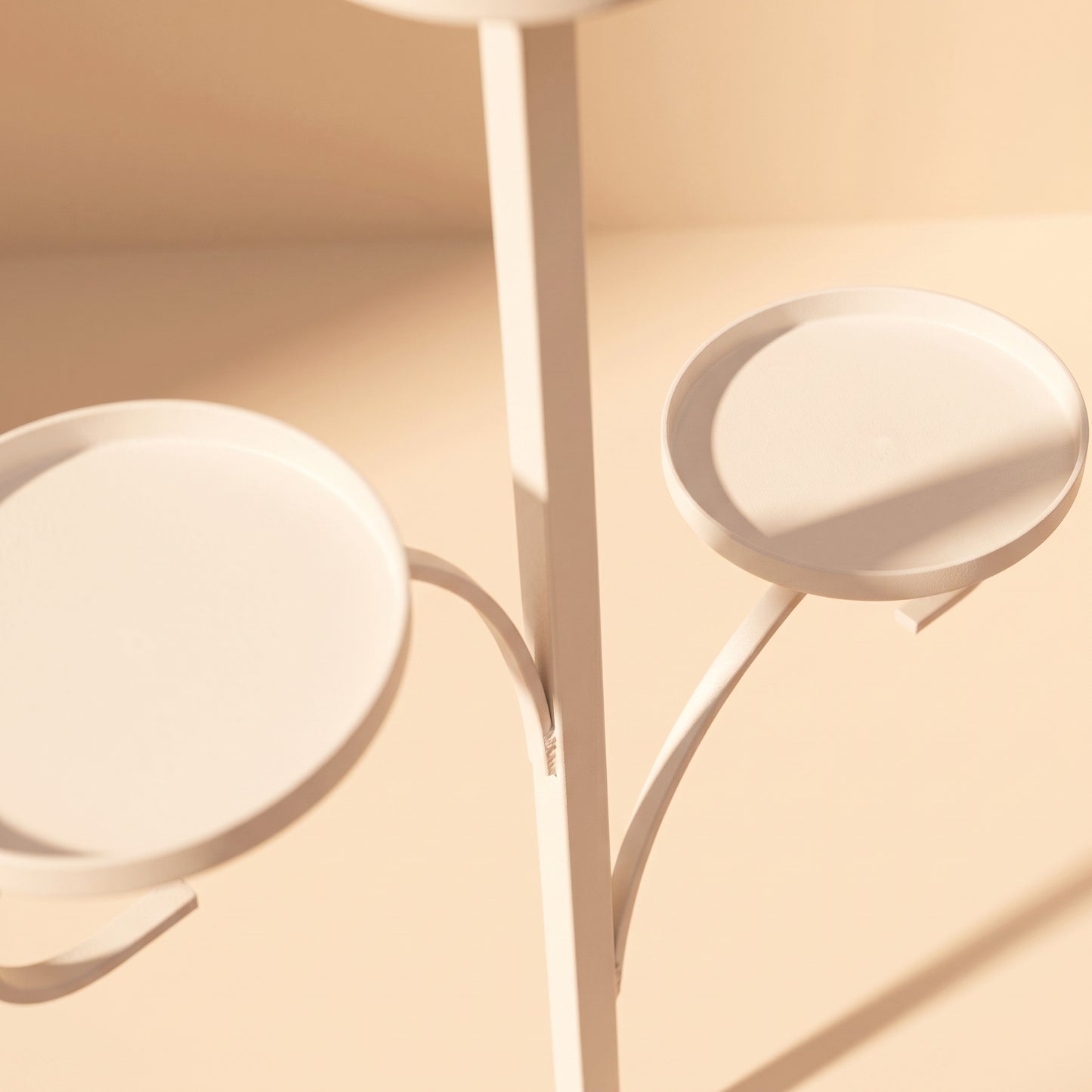 Porta vela de 3 pisos de aluminio blanco para árbol