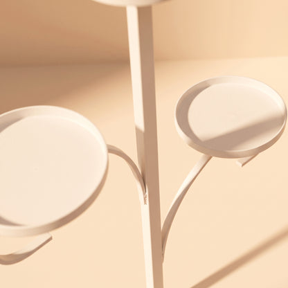 Porta vela de 3 pisos de aluminio blanco para árbol
