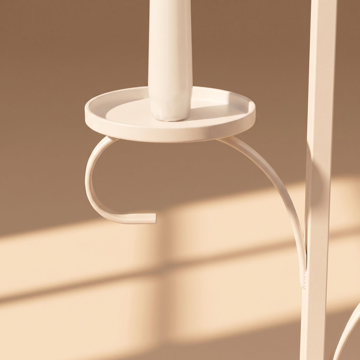 Porta vela de 3 pisos de aluminio blanco para árbol