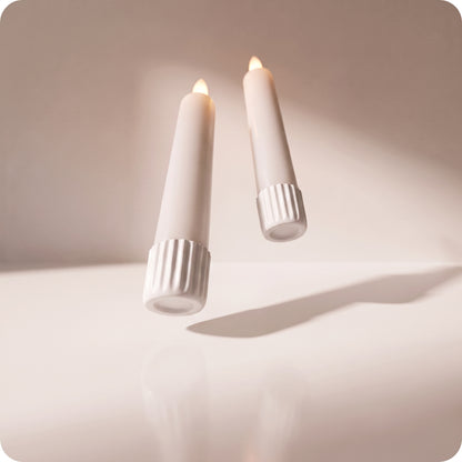 Set de velas lápiz blancas