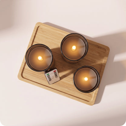 Lámparas con vela decorativas en vidrio negro