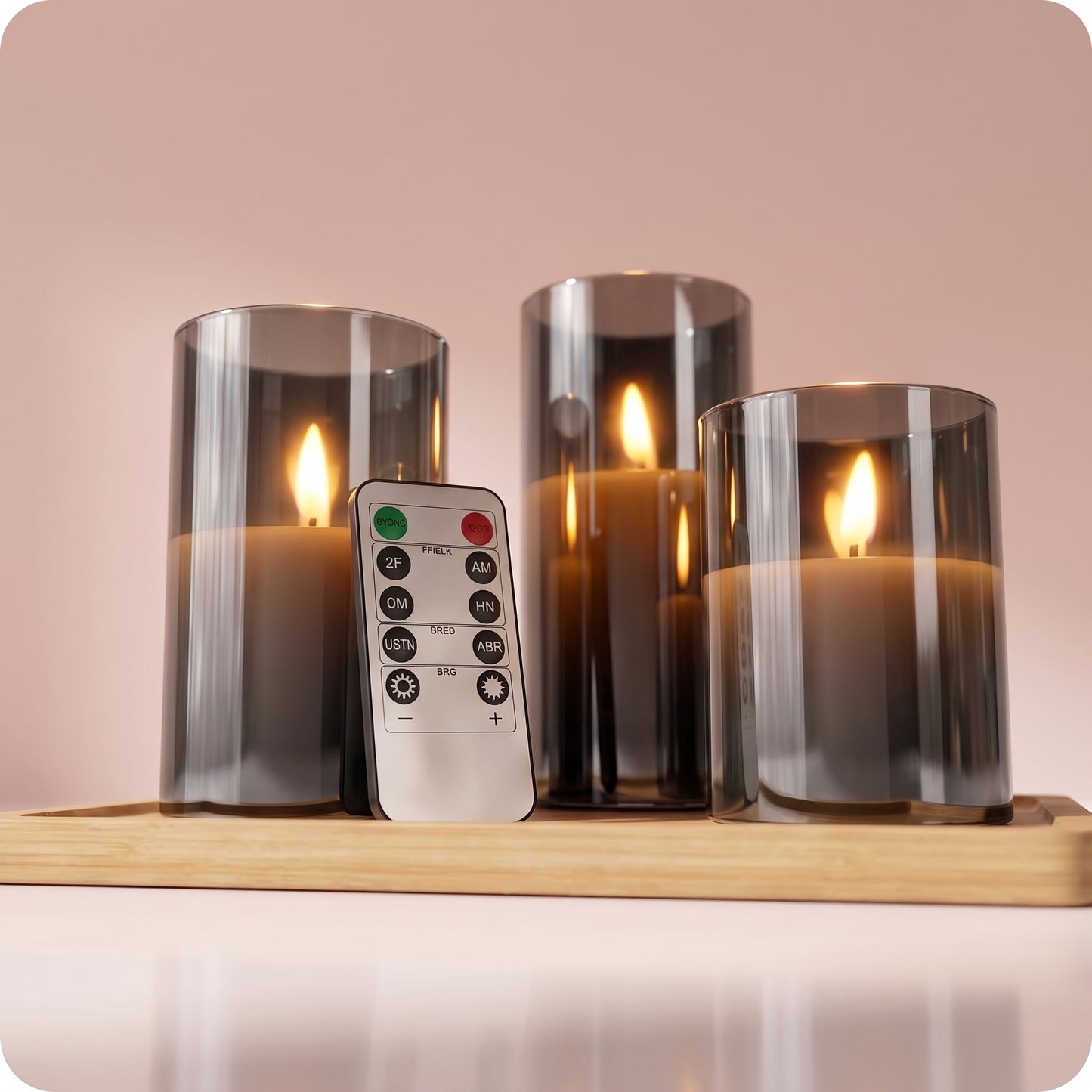 Lámparas con vela decorativas en vidrio negro