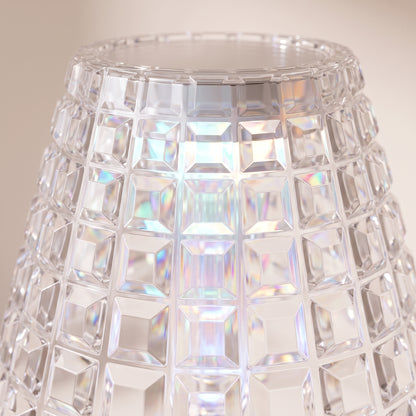 Lámpara decorativa transparente de mesa con patrones y luz rgb