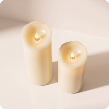 Vela decorativa blanca con luz led