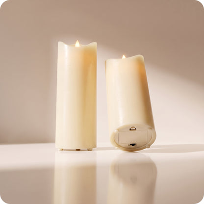 Vela decorativa blanca con luz led