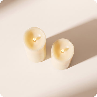 Vela decorativa blanca con luz led