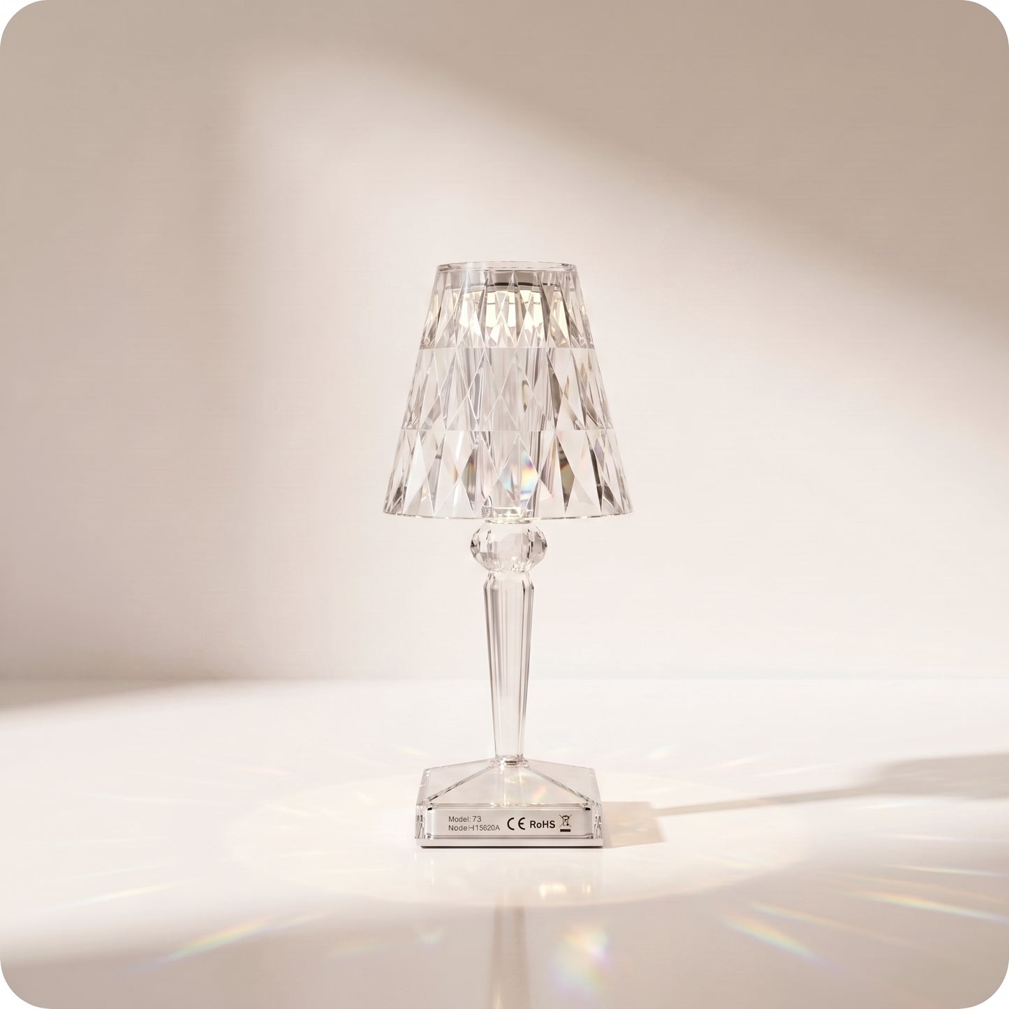 Lámpara decorativas transparentes de mesa con luz rgb