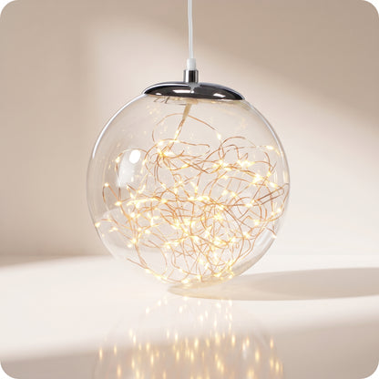 Esfera transparente de luz led 35, 25, 18 cm