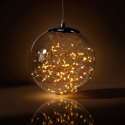Esfera transparente de luz led 35, 25, 18 cm