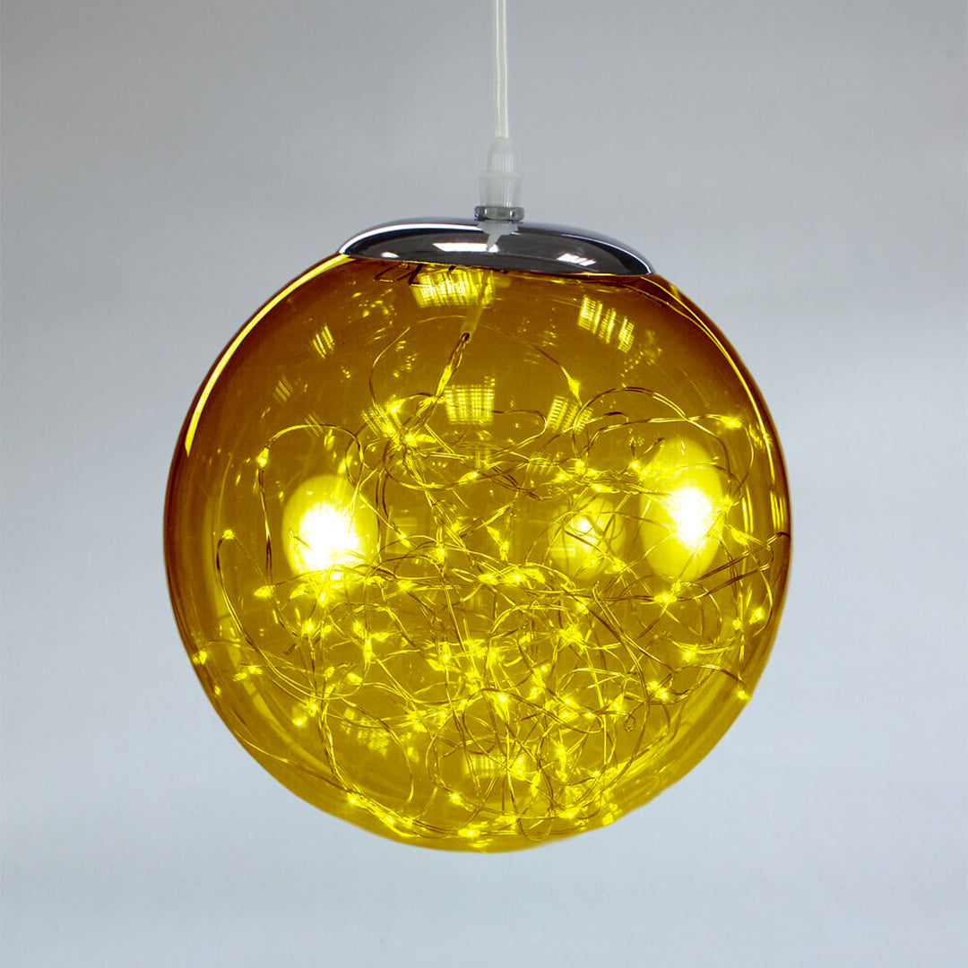 Bola de humo 300 LED cable 5 metros y adaptador UL6V 25cm Dorado (smokey+ classic warm) Golden Ball Golden L