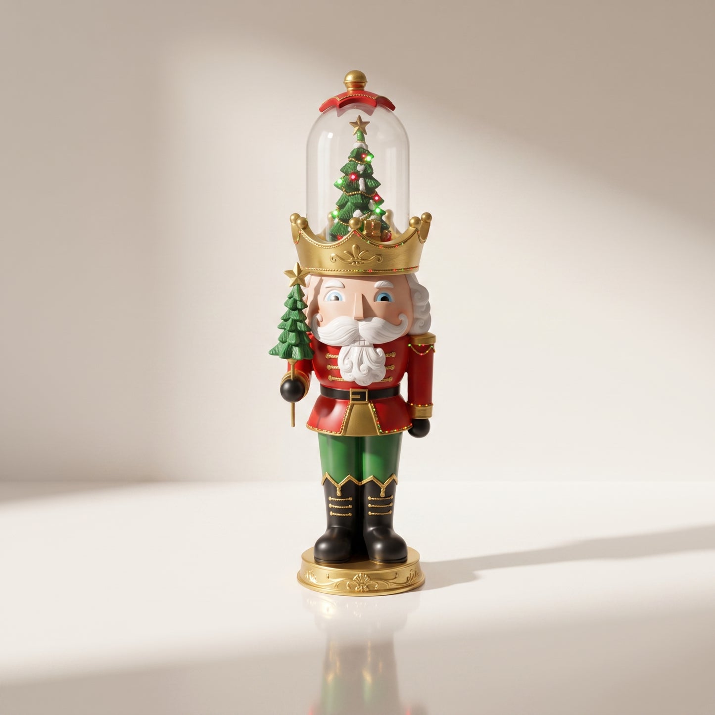Cascanueces con árbol de navidad y luz led