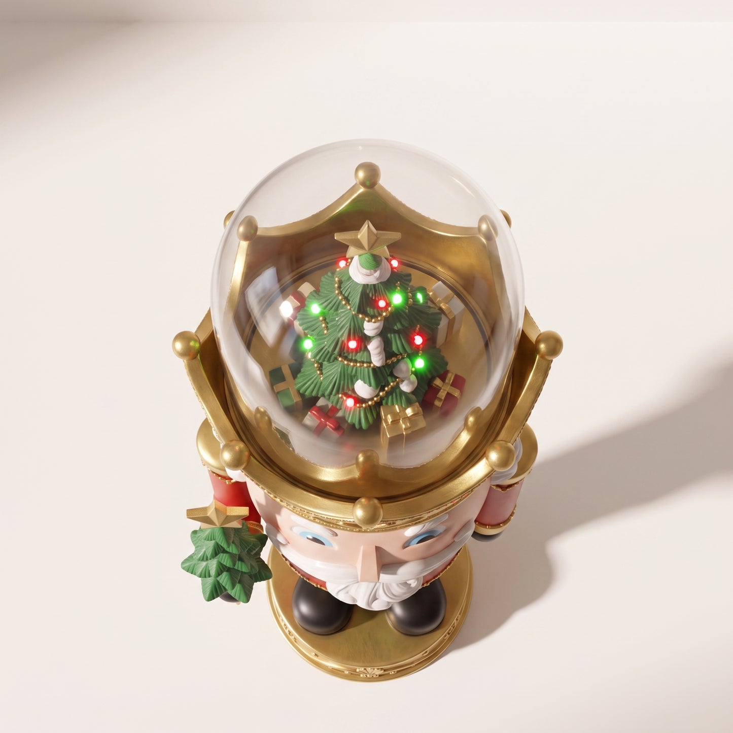 Cascanueces con árbol de navidad y luz led