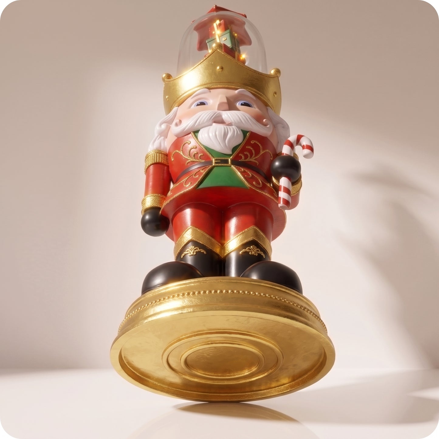 Cascanueces con regalos de navidad y candy con luz led